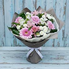 Букет цветов из:  Герберы, Альстромерии и Хризантемы в Привольном