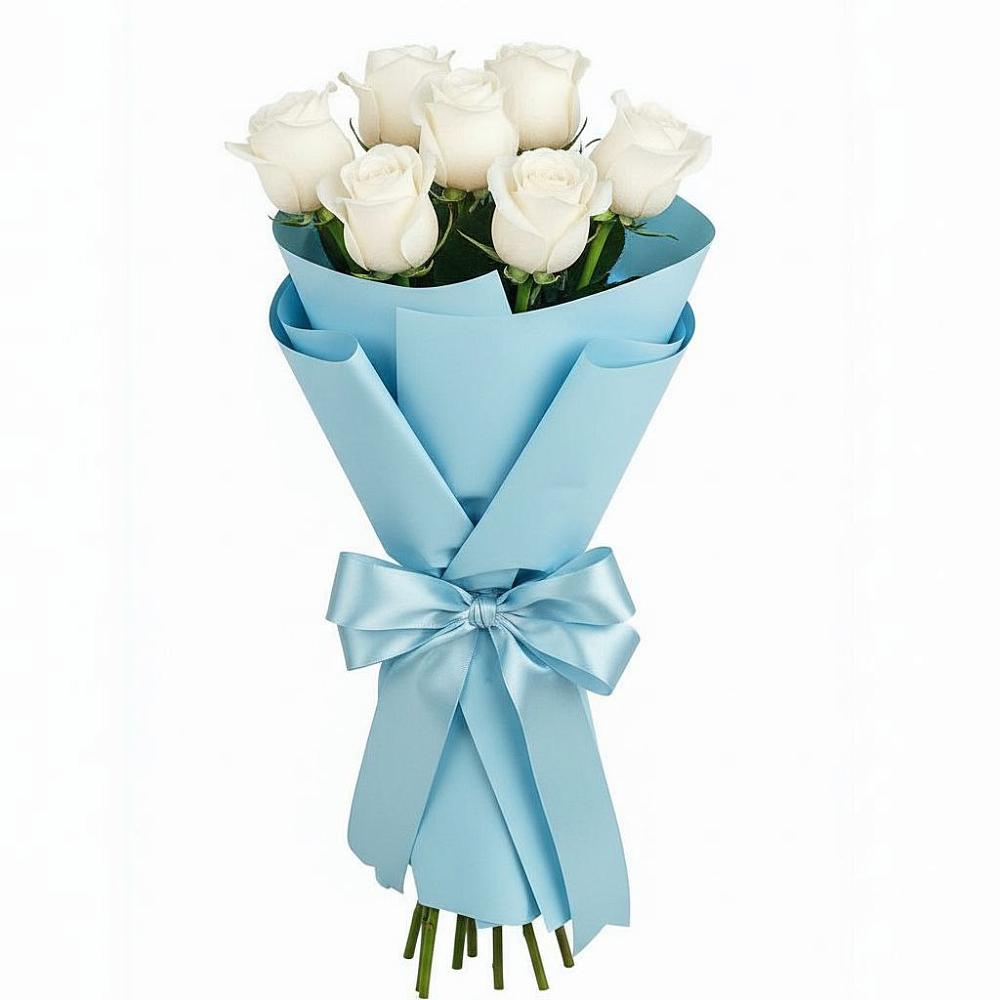 Букет 7 белых роз Проуд в Привольном