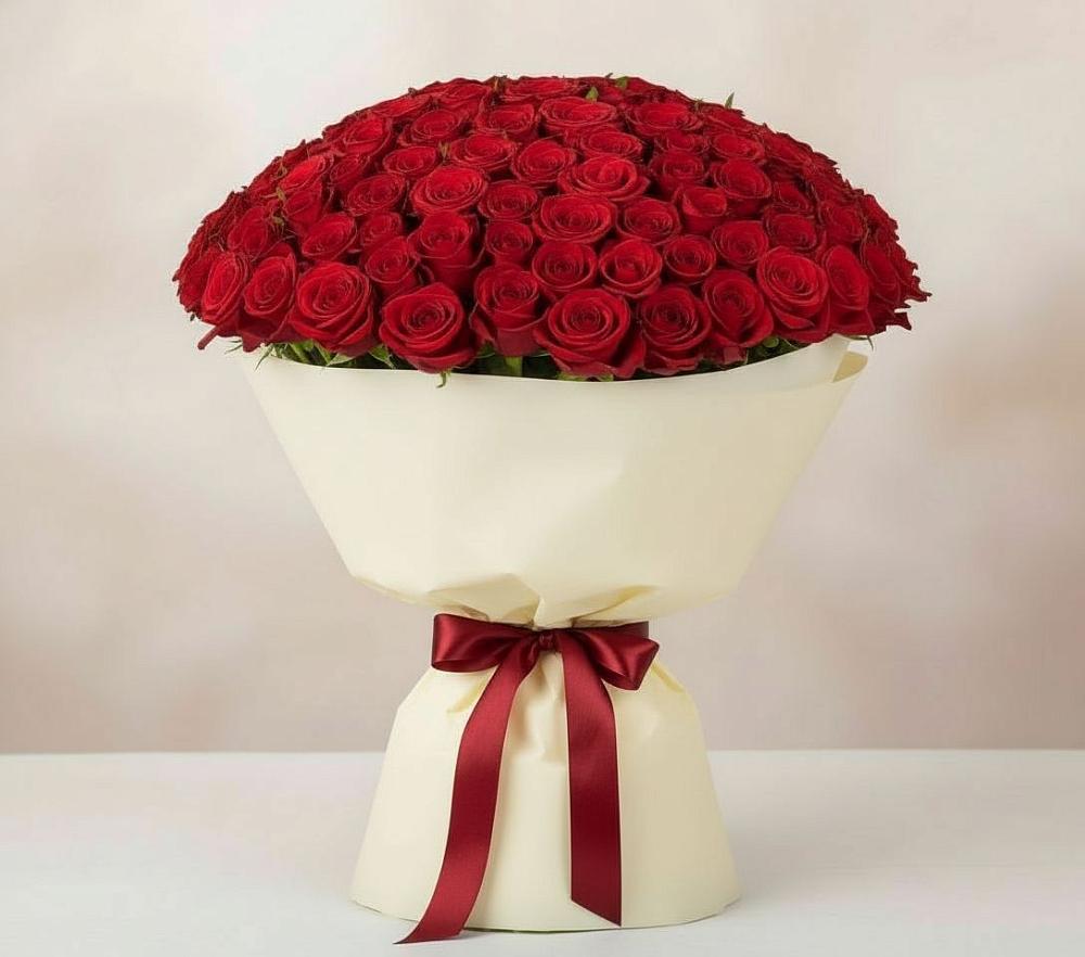 Букет 101 Красная роза Милано в Привольном