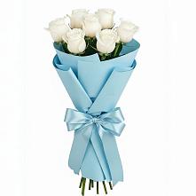 Букет 7 белых роз Проуд в Привольном