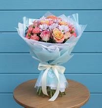 Букет цветов из:  Хризантемы и Розы в Привольном